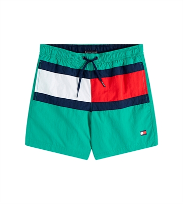 Tommy Hilfiger Boys Swim Shorts Flag Calypso Green